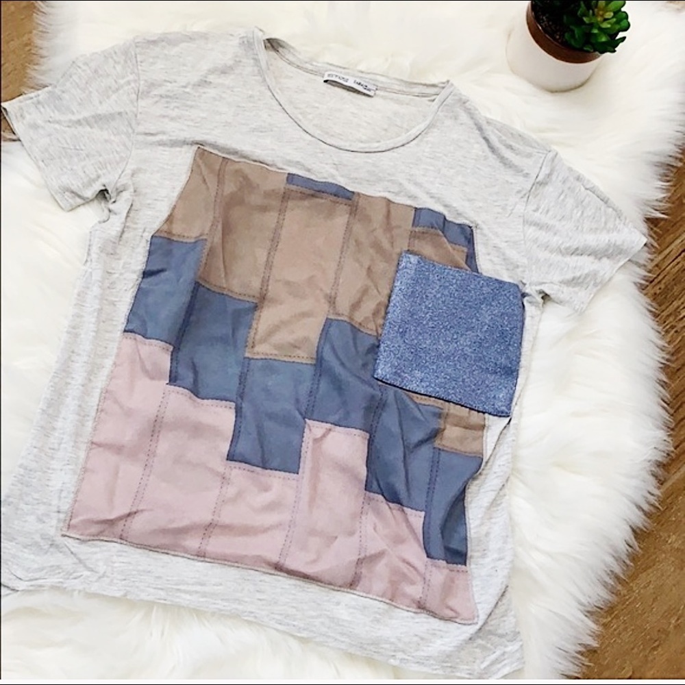 Zara Patchwork Pocket Tee